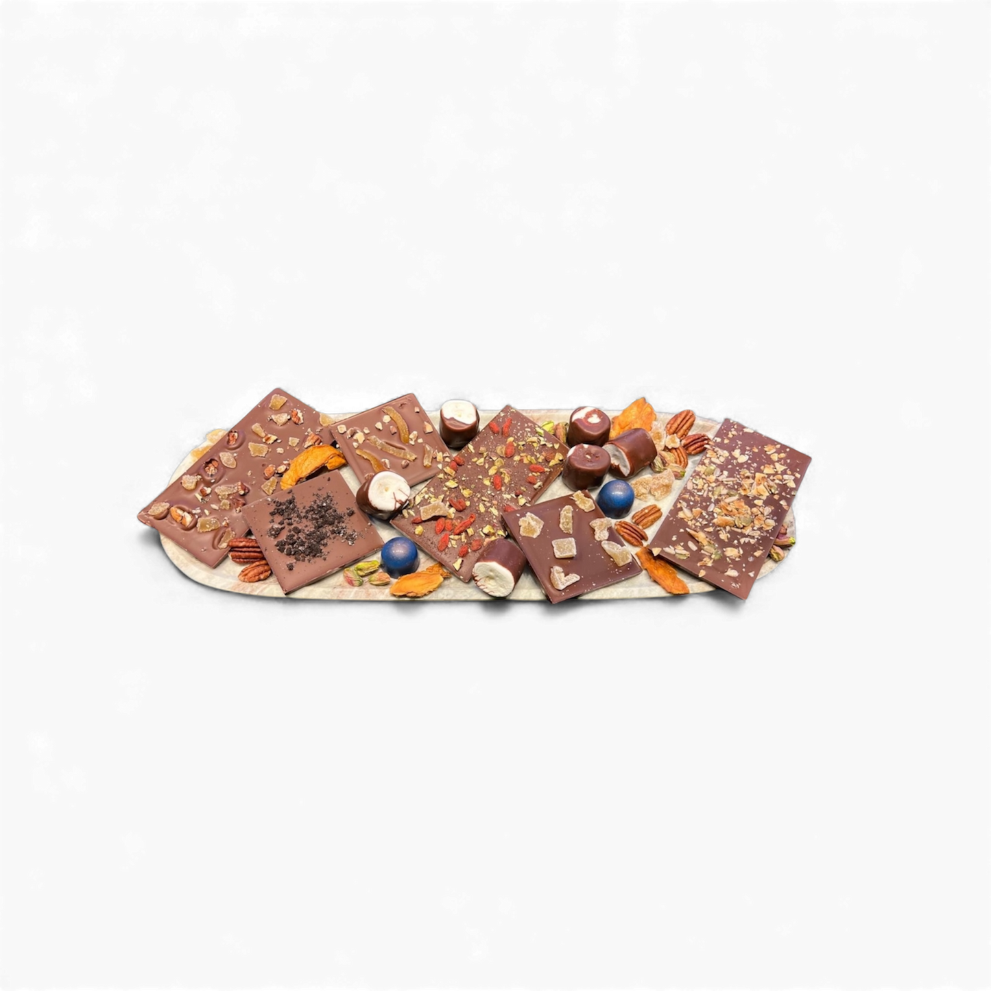 Large Oblong Tray – Brown Marble
